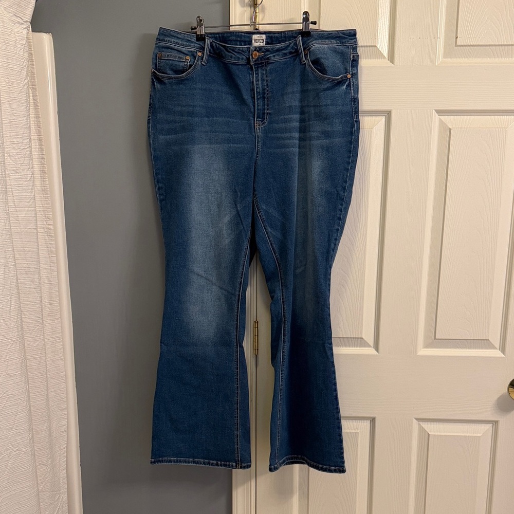 Women's Flare Jeans in Deep Blue